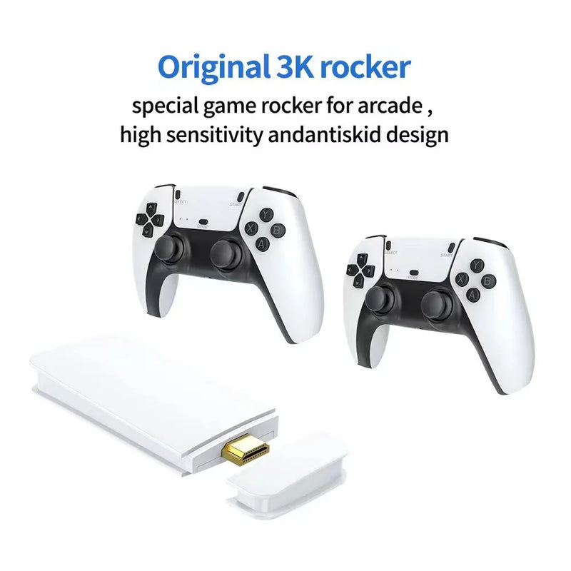 Game Stick Retrô PS5 Controller + de 20.000 jogos em 4k HD + 2 controles- Game Stick Retrô Max